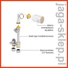 Jaga Zestaw podłączeniowy do podłogi 3 / 4 Eurocone - Głowica w górnej części obudowy Jaga Crossflow COLO.VBCF