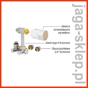 Jaga Zestaw podłączeniowy do ściany 3/4 Eurocone - Głowica w dolnej części obudowy Jaga H COLO.HBSW