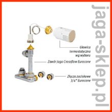 Jaga Zestaw podłączeniowy do ściany 3 / 4 Eurocone - Głowica w górnej części obudowy Jaga Crossflow COLO.VBCW.