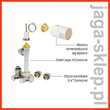 Jaga Zestaw podłączeniowy do ściany 3 / 4 Eurocone - Głowica w górnej części obudowy Jaga H COLO.VBSW.