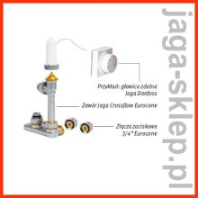 Jaga Zestaw podłączeniowy do ściany 3 / 4 Eurocone - Głowica zdalną lub siłownikiem termicznym Jaga Crossflow COLO.VBCW. 