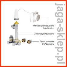 Jaga Zestaw podłączeniowy do ściany 3 / 4 Eurocone - Głowicą zdalną lub siłownikiem termicznym Jaga H COLO.VBSW.